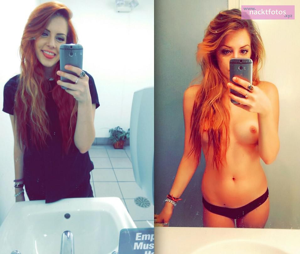 Angezogen nackt selfie und Ausziehen